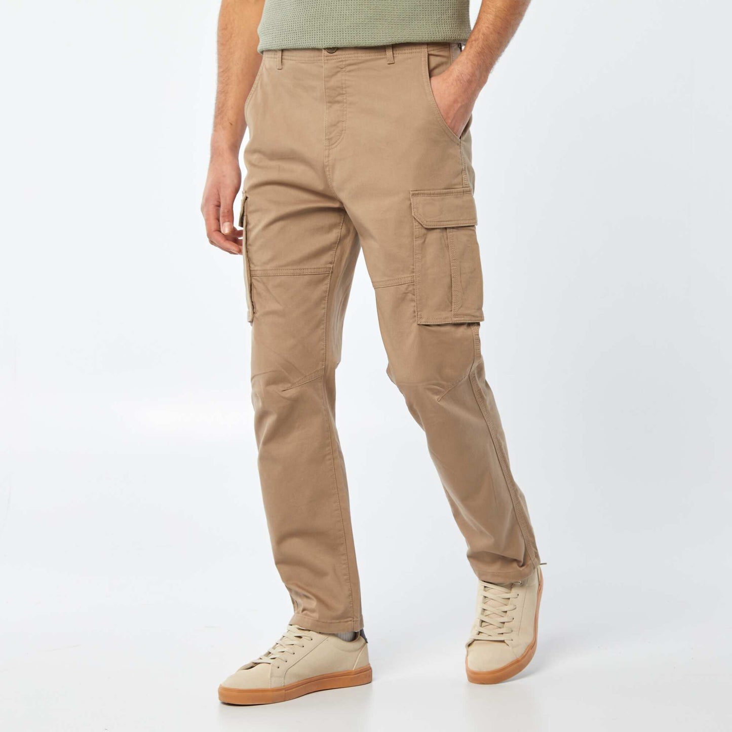 Dobby multi-pocket trousers BROWN