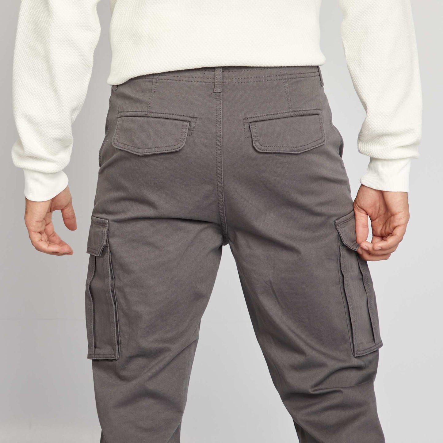 Dobby multi-pocket trousers GREY