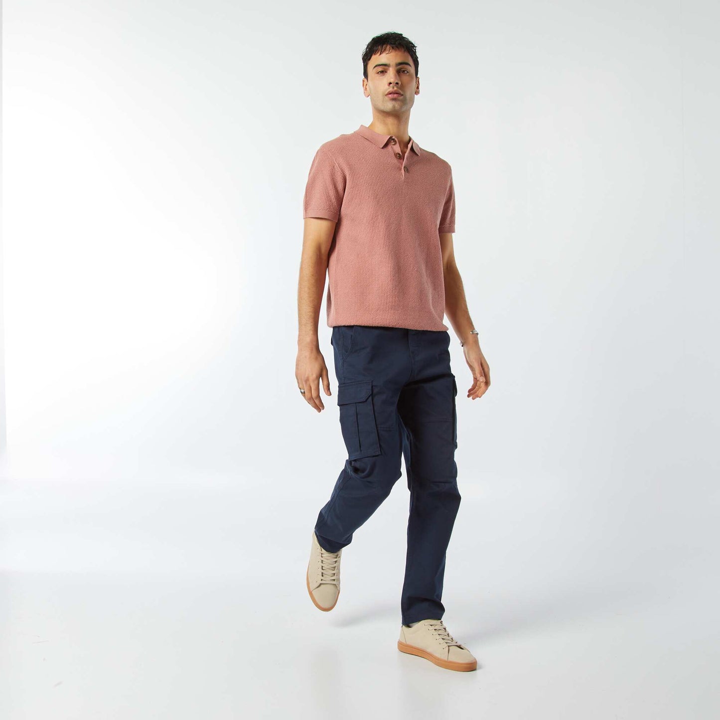 Dobby multi-pocket trousers BLUE