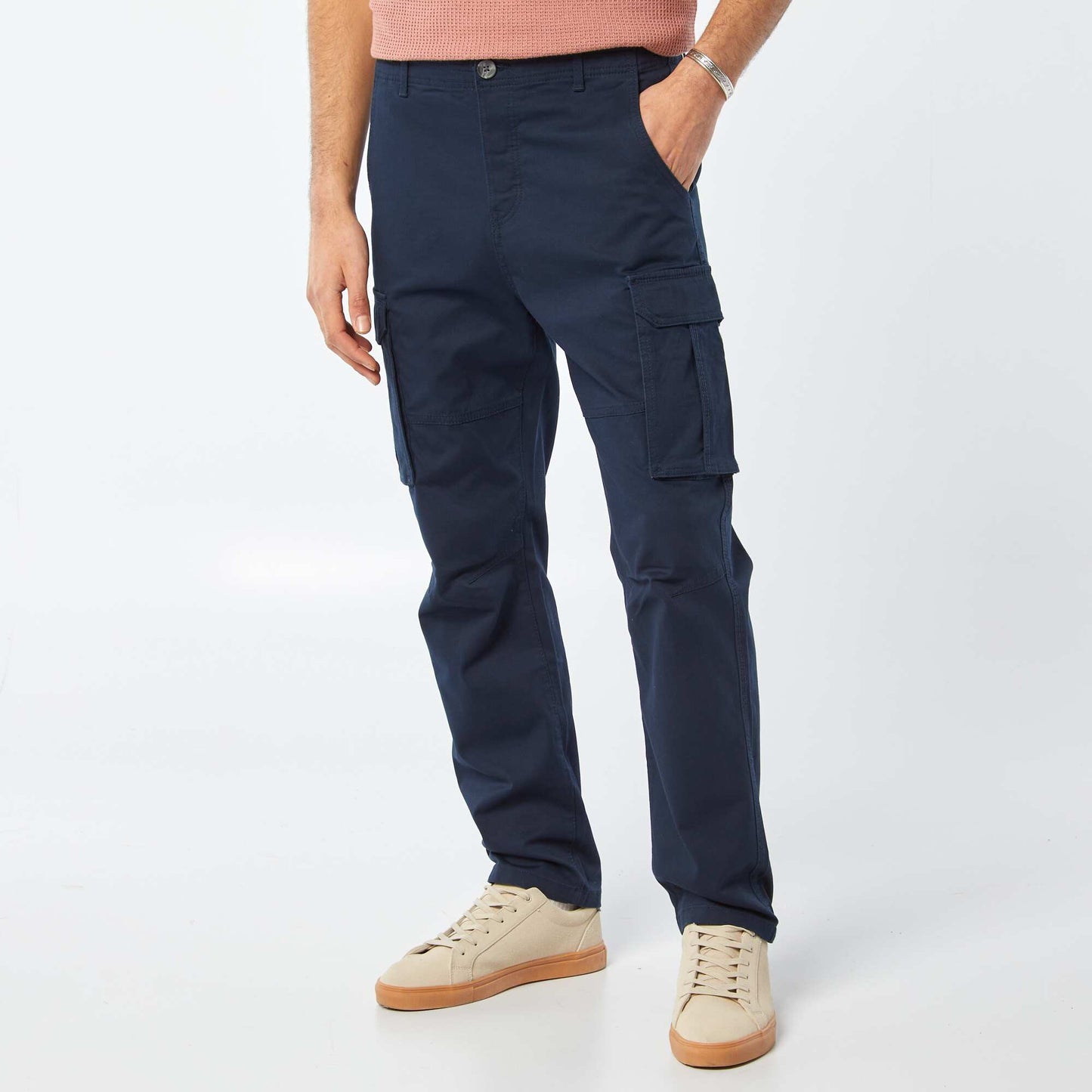 Dobby multi-pocket trousers BLUE