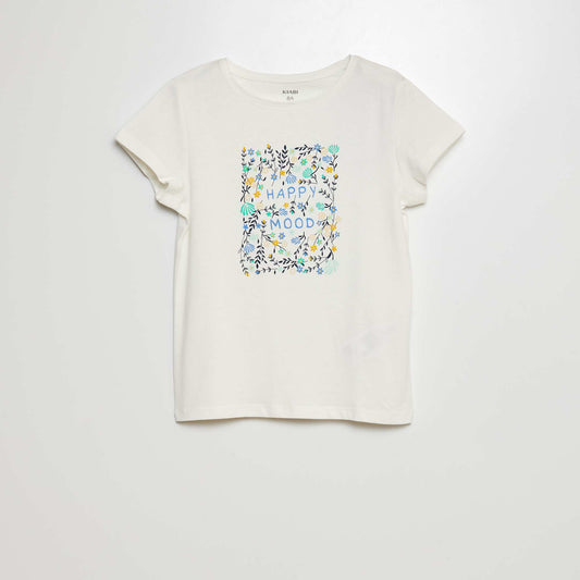 Short-sleeved printed T-shirt WHITE