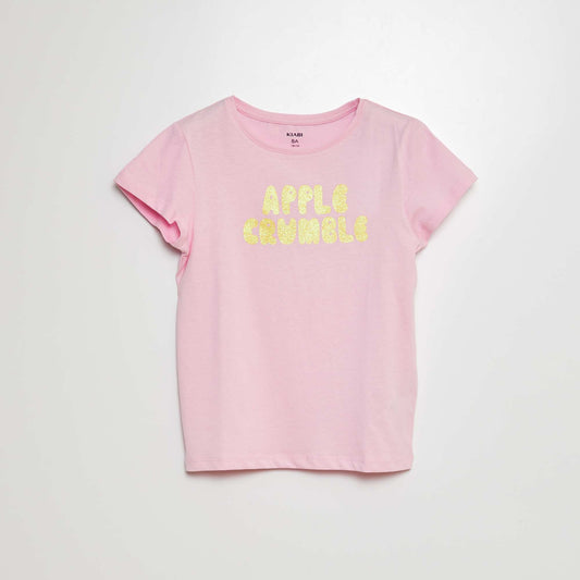 Short-sleeved printed T-shirt PINK