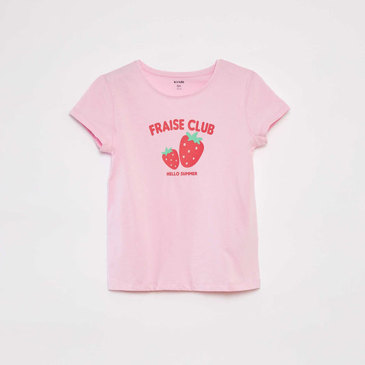 Short-sleeved printed T-shirt PINK