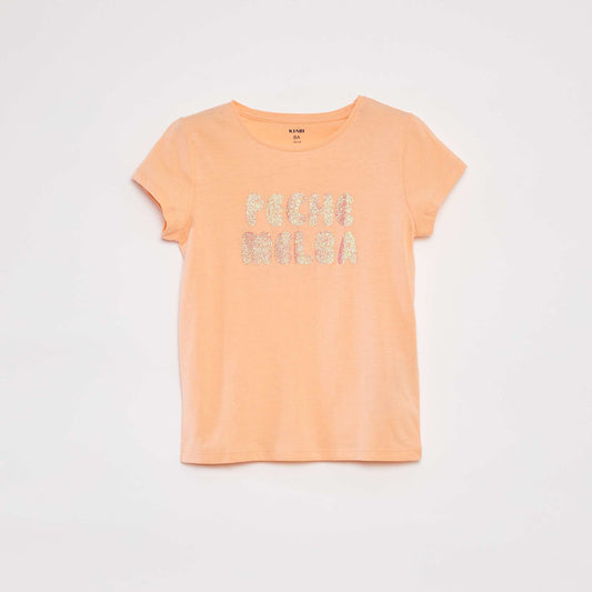 Short-sleeved printed T-shirt ORANGE