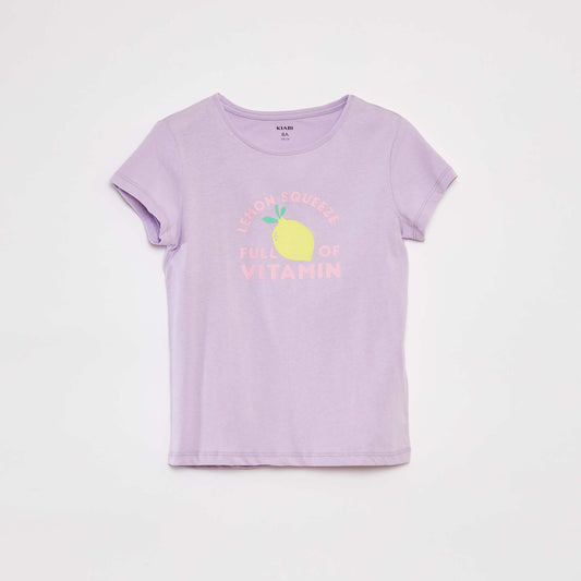 Short-sleeved printed T-shirt PURPLE