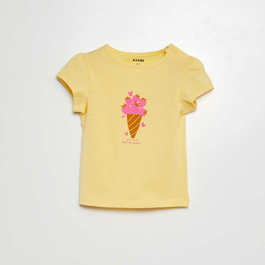 Printed cotton T-shirt YELLOW