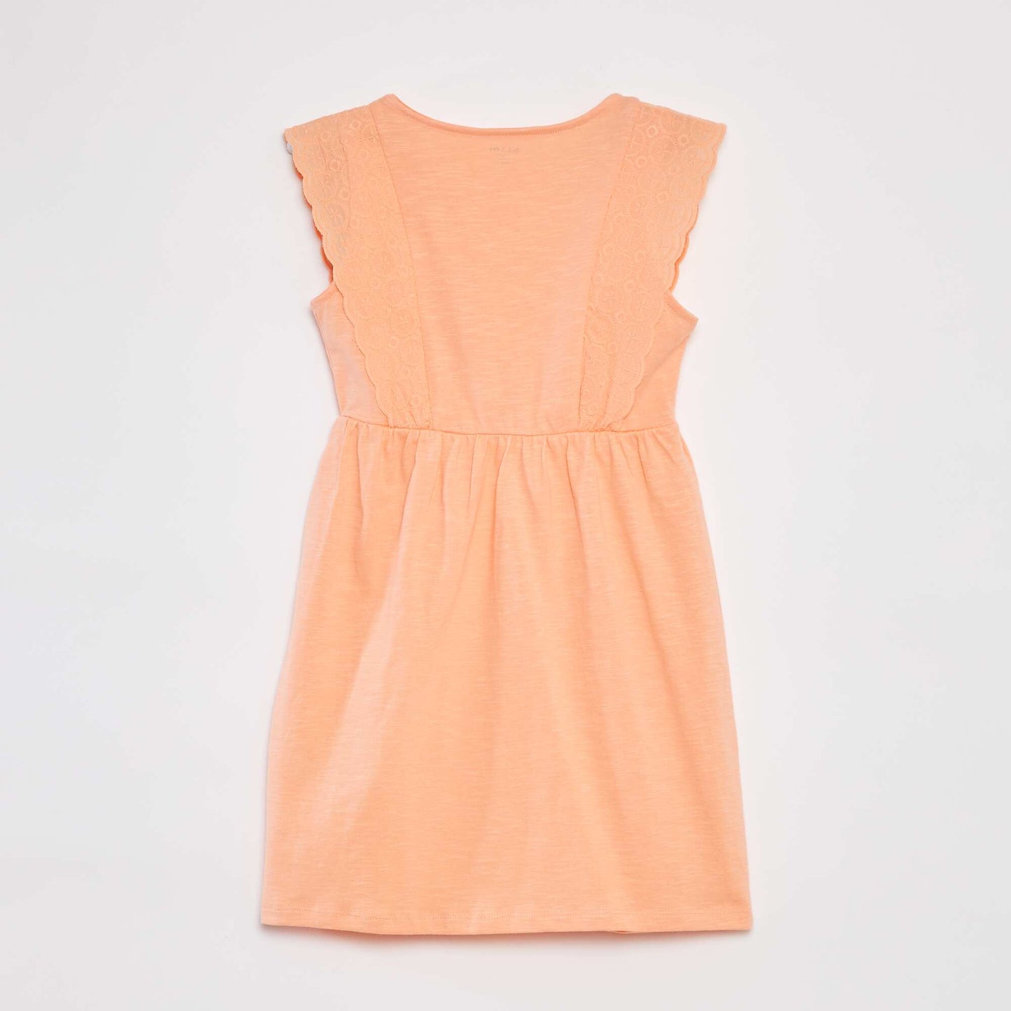 Sleeveless dress with broderie anglaise ORANGE