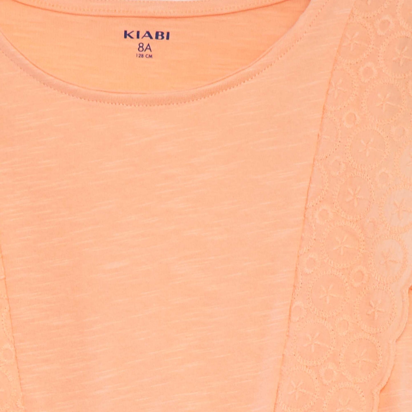 Sleeveless dress with broderie anglaise ORANGE