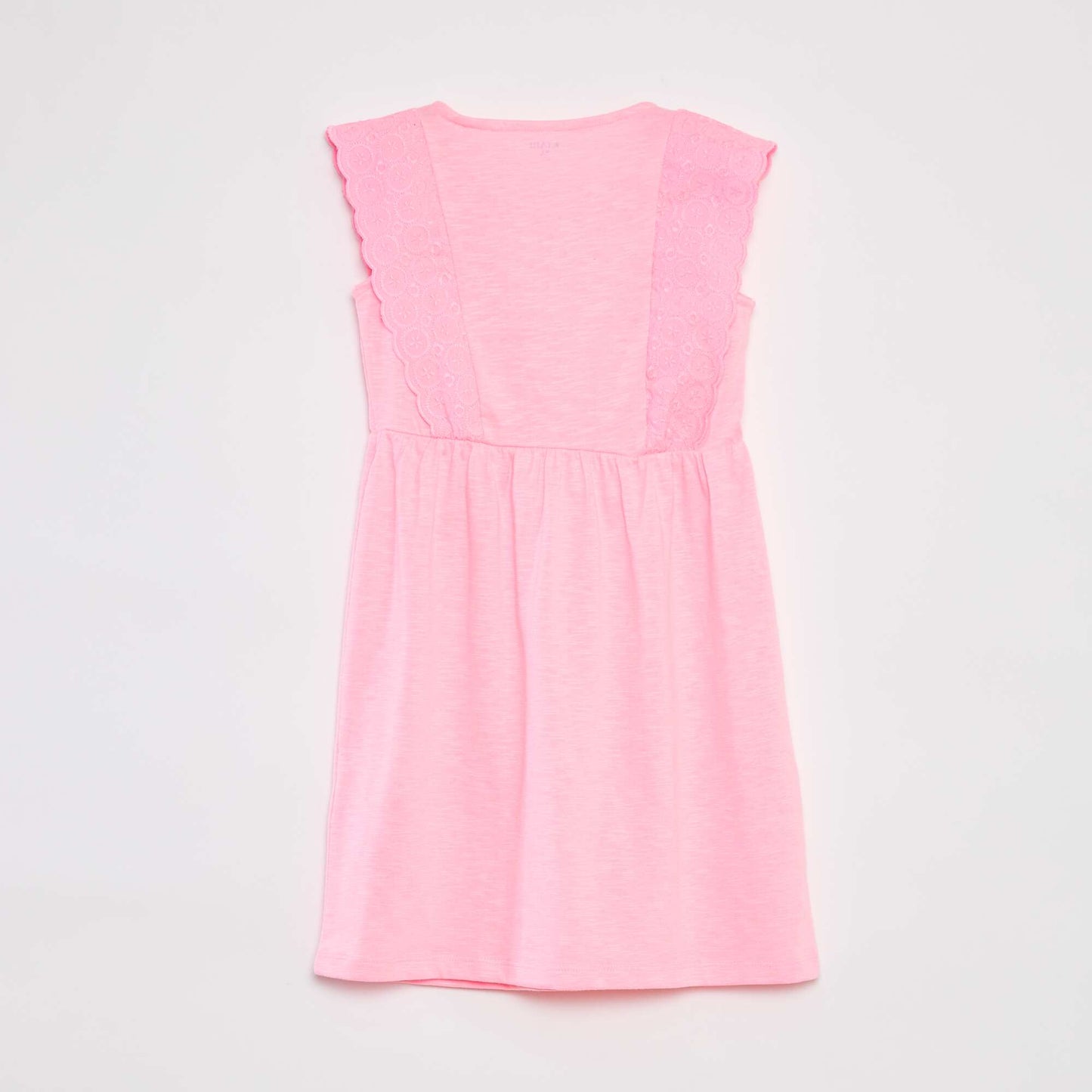 Sleeveless dress with broderie anglaise PINK