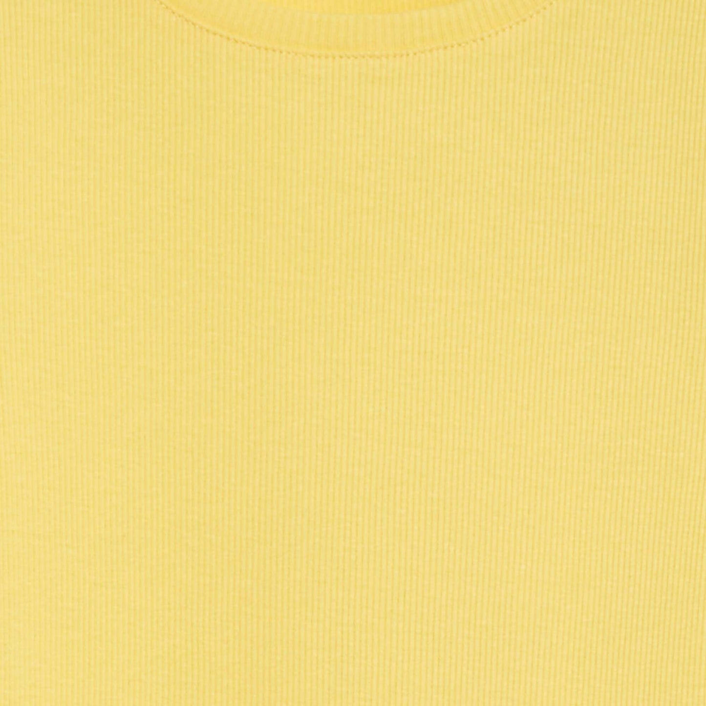 Ribbed T-shirt with scalloped trim YELLOW