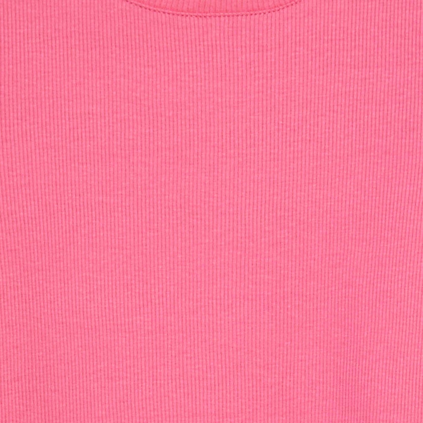 Ribbed T-shirt with scalloped trim PINK