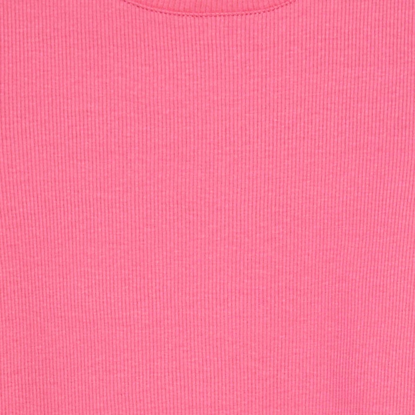 Ribbed T-shirt with scalloped trim PINK