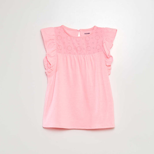 Broderie anglaise T-shirt PINK