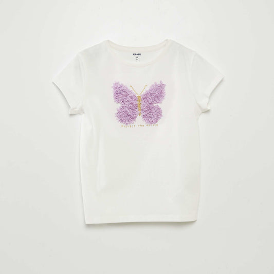 T-shirt with decorative print WHITE