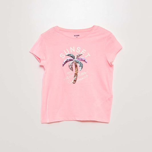 T-shirt with decorative print PINK