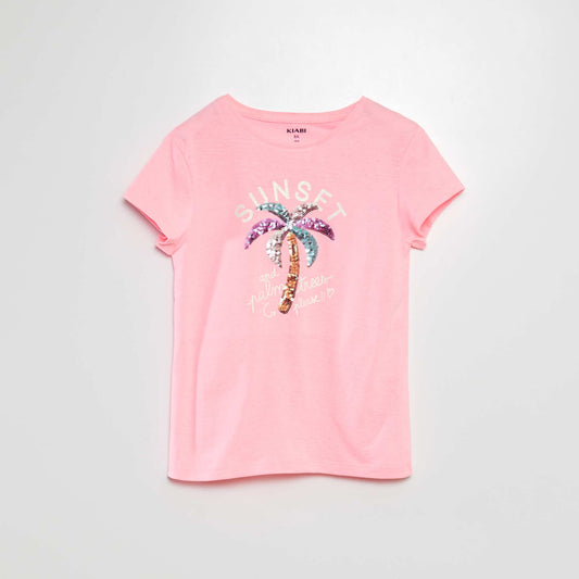 T-shirt with decorative print PINK