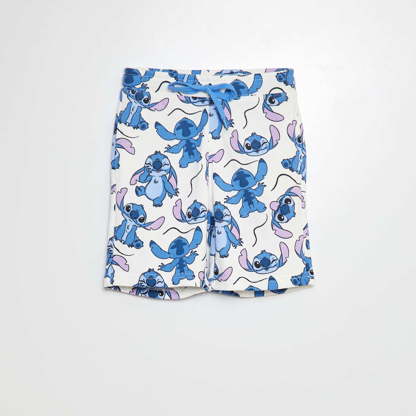 Stitch sweatshirt fabric shorts WHITE