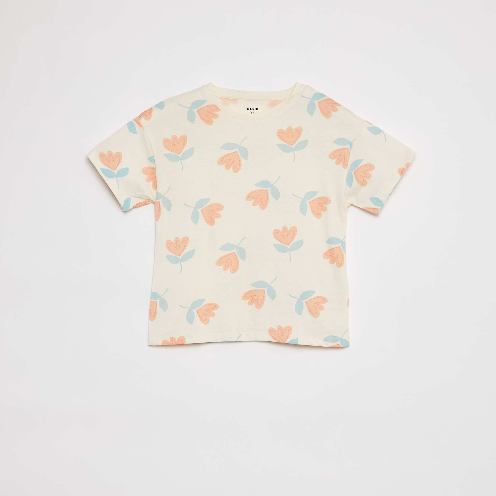 Short-sleeved printed T-shirt WHITE