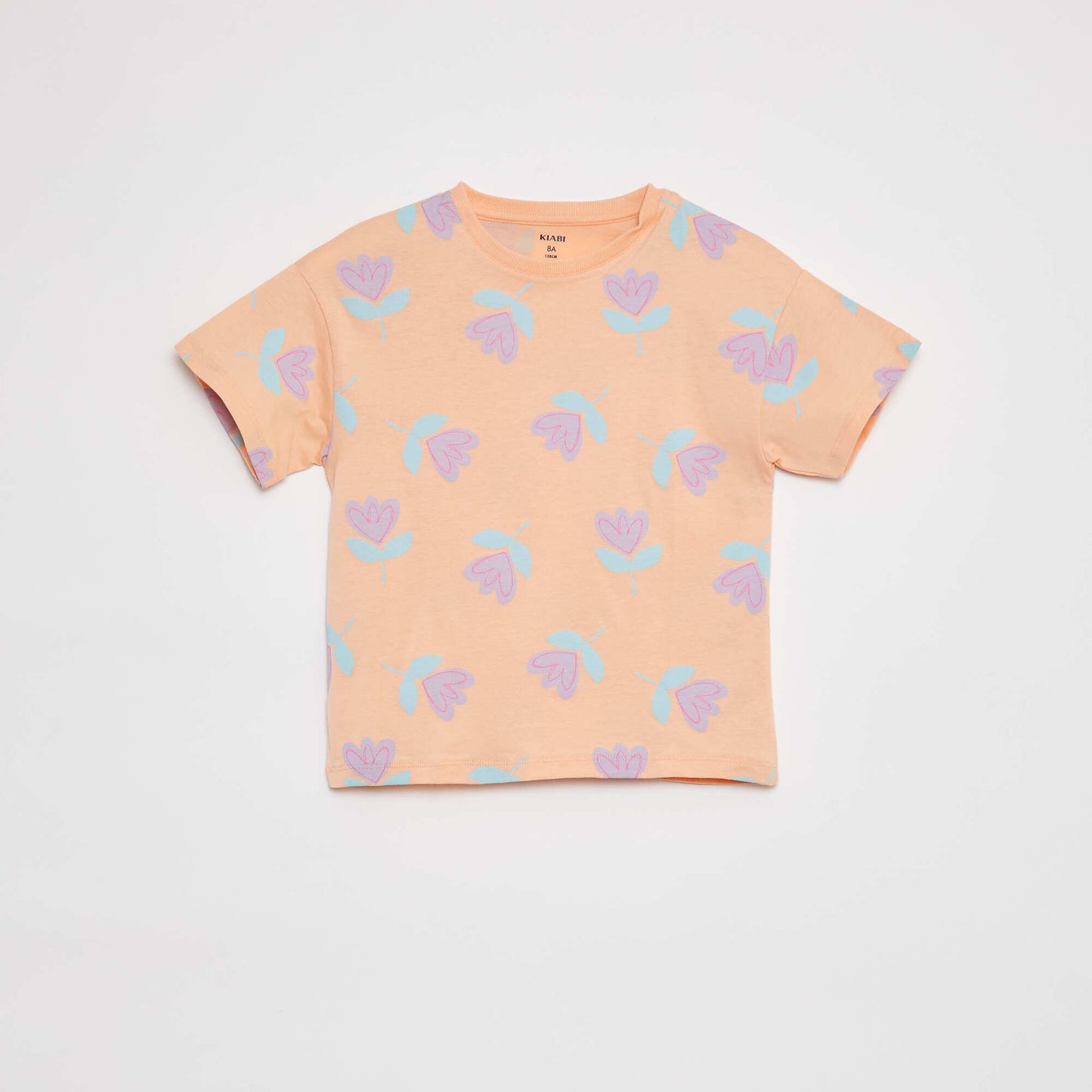 Short-sleeved printed T-shirt ORANGE
