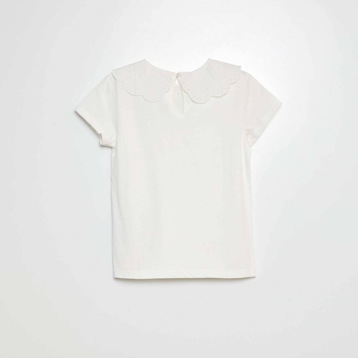 Broderie anglaise short-sleeved T-shirt WHITE