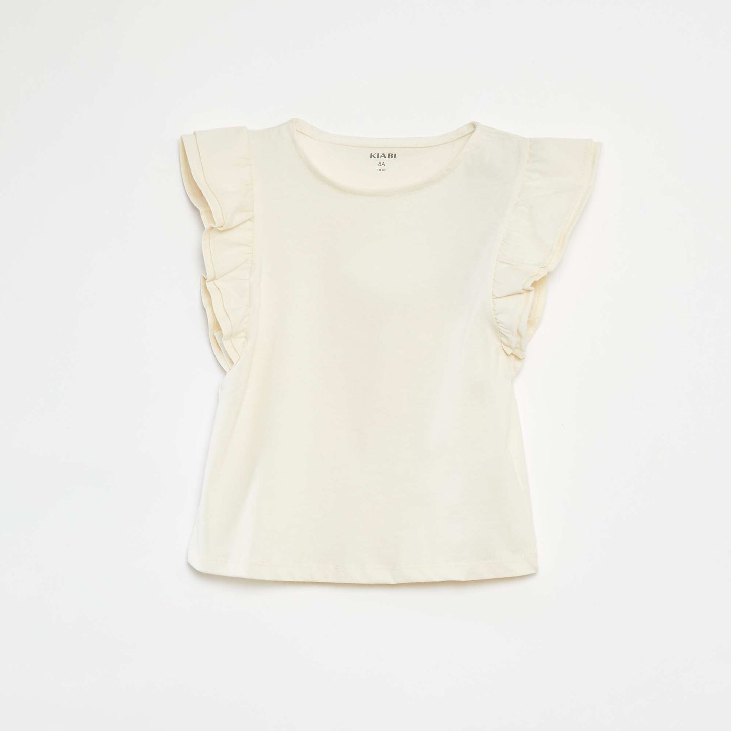 T-shirt with short ruffled sleeves WHITE