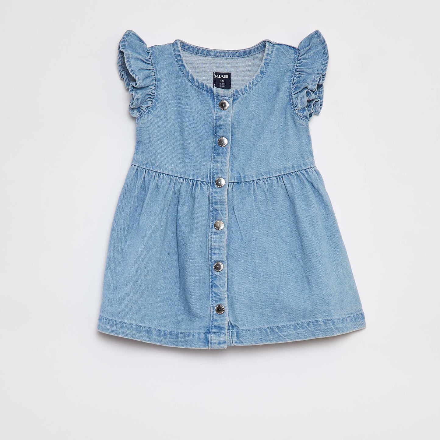 Ruffled denim dress BLUE