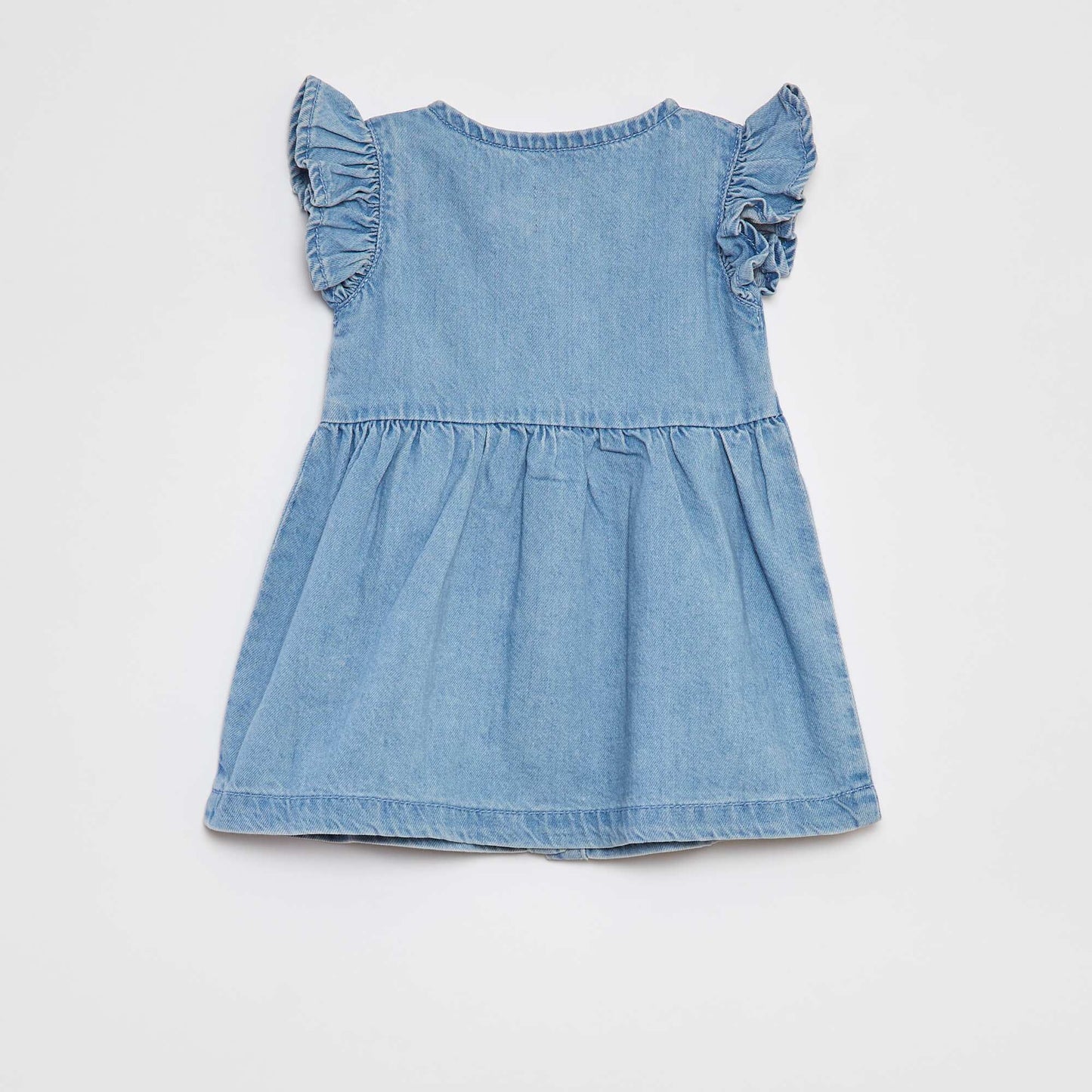 Ruffled denim dress BLUE