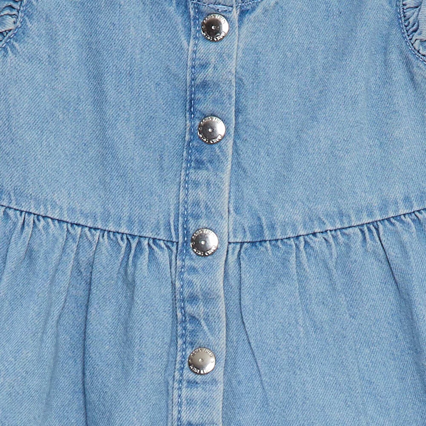 Ruffled denim dress BLUE