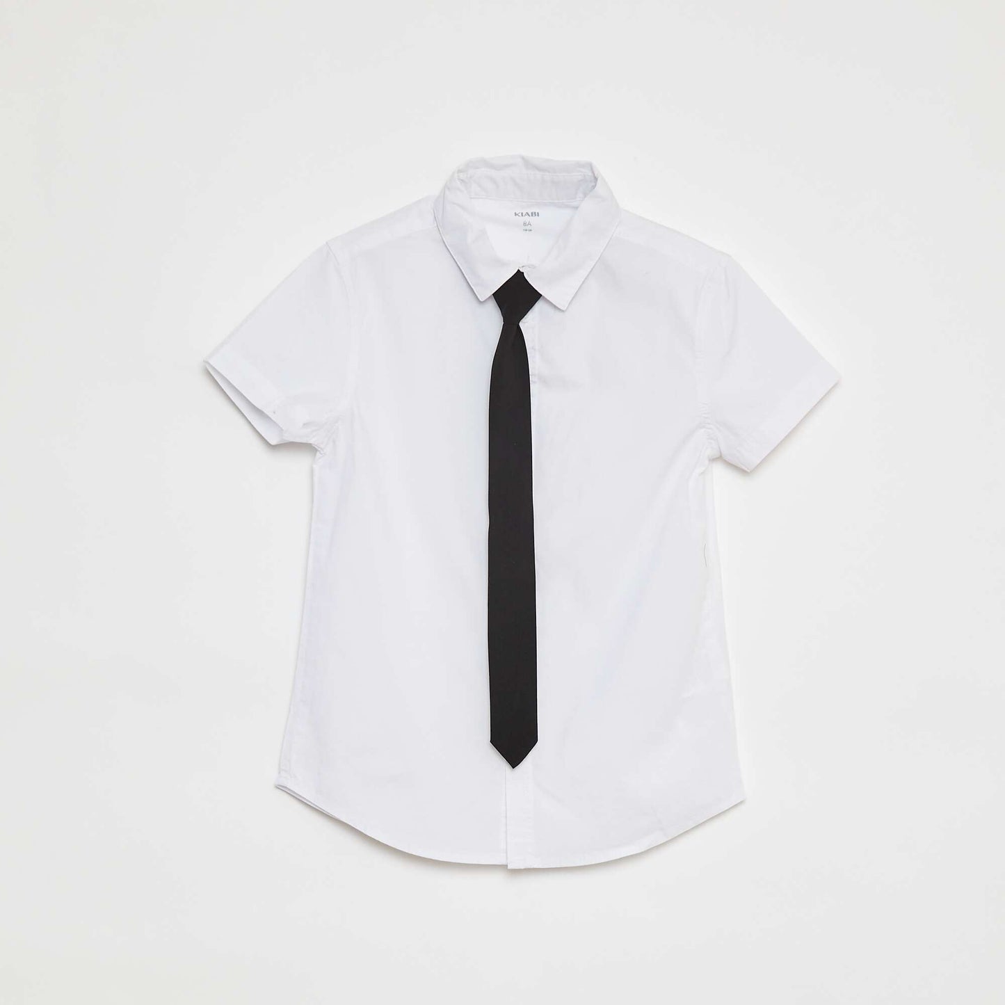 Short-sleeved shirt with tie WHITE