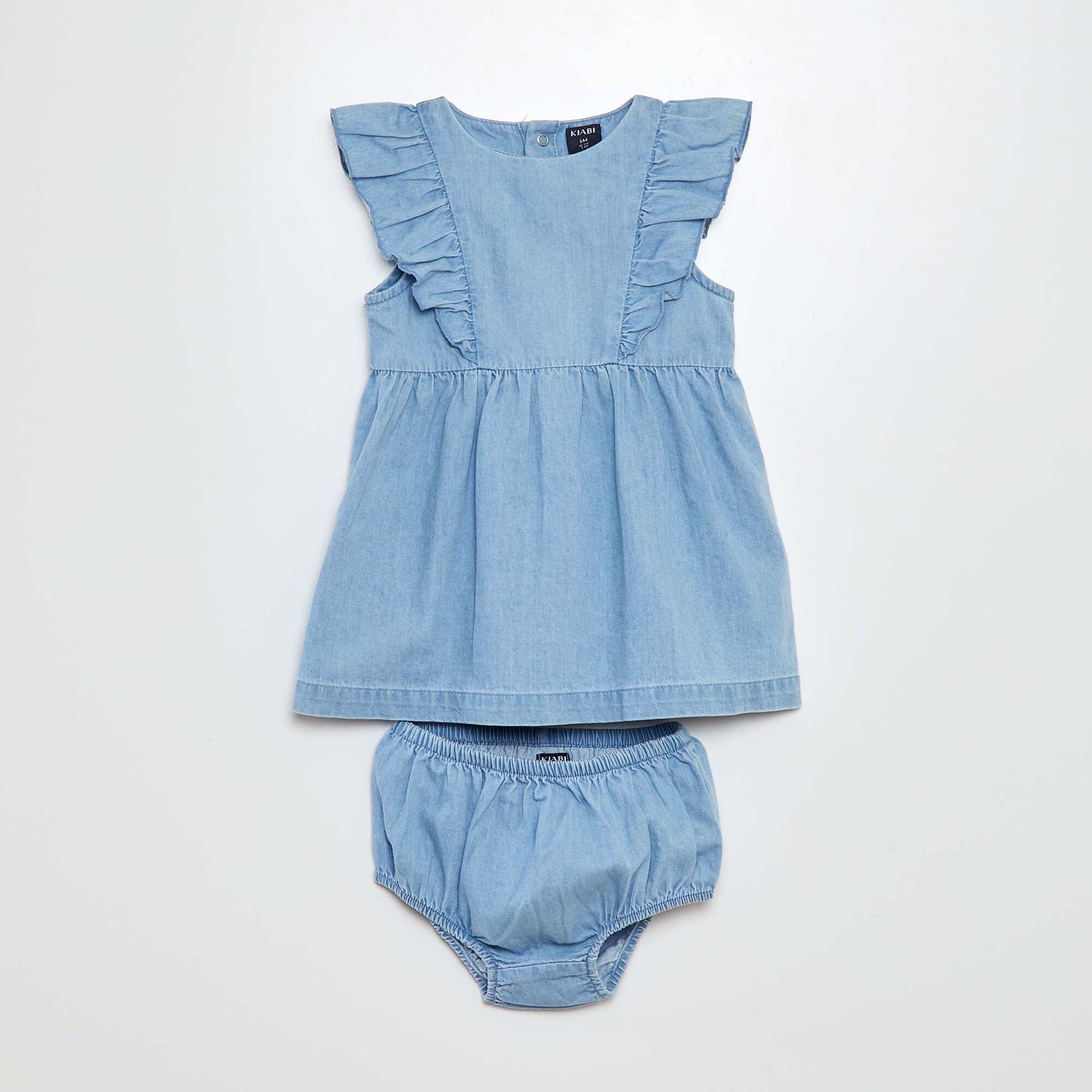 Denim dress with bloomers - 2-piece set BLUE