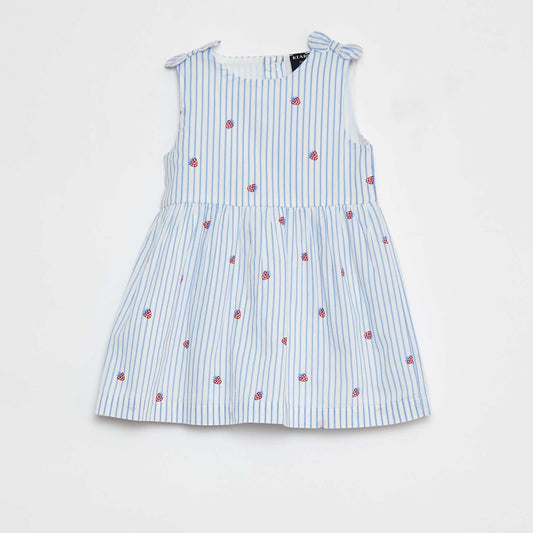 فستان فوال قطني بدون أكمام من القطن الأبيض