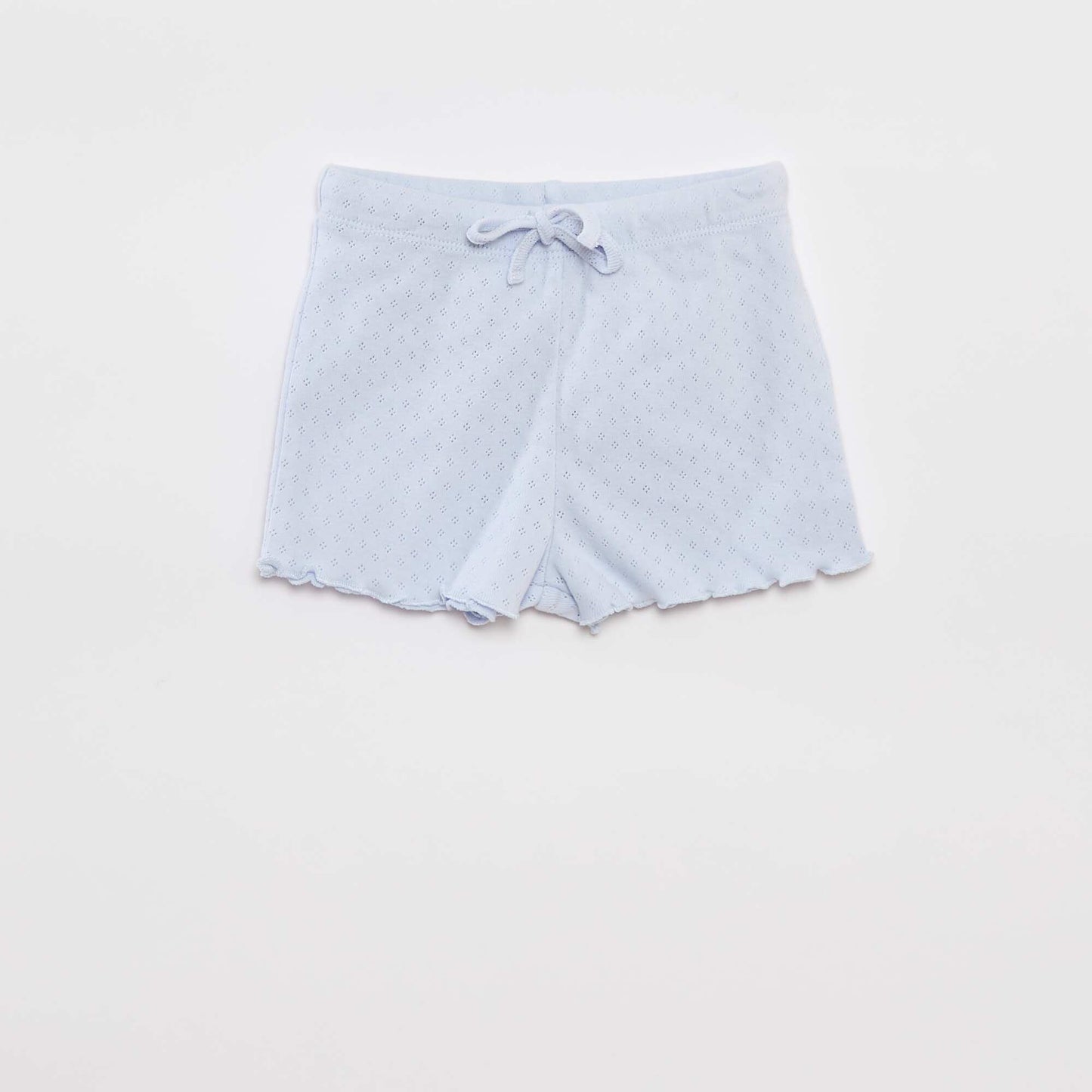 Pointelle T-shirt + shorts pyjamas - 2-piece set BLUE