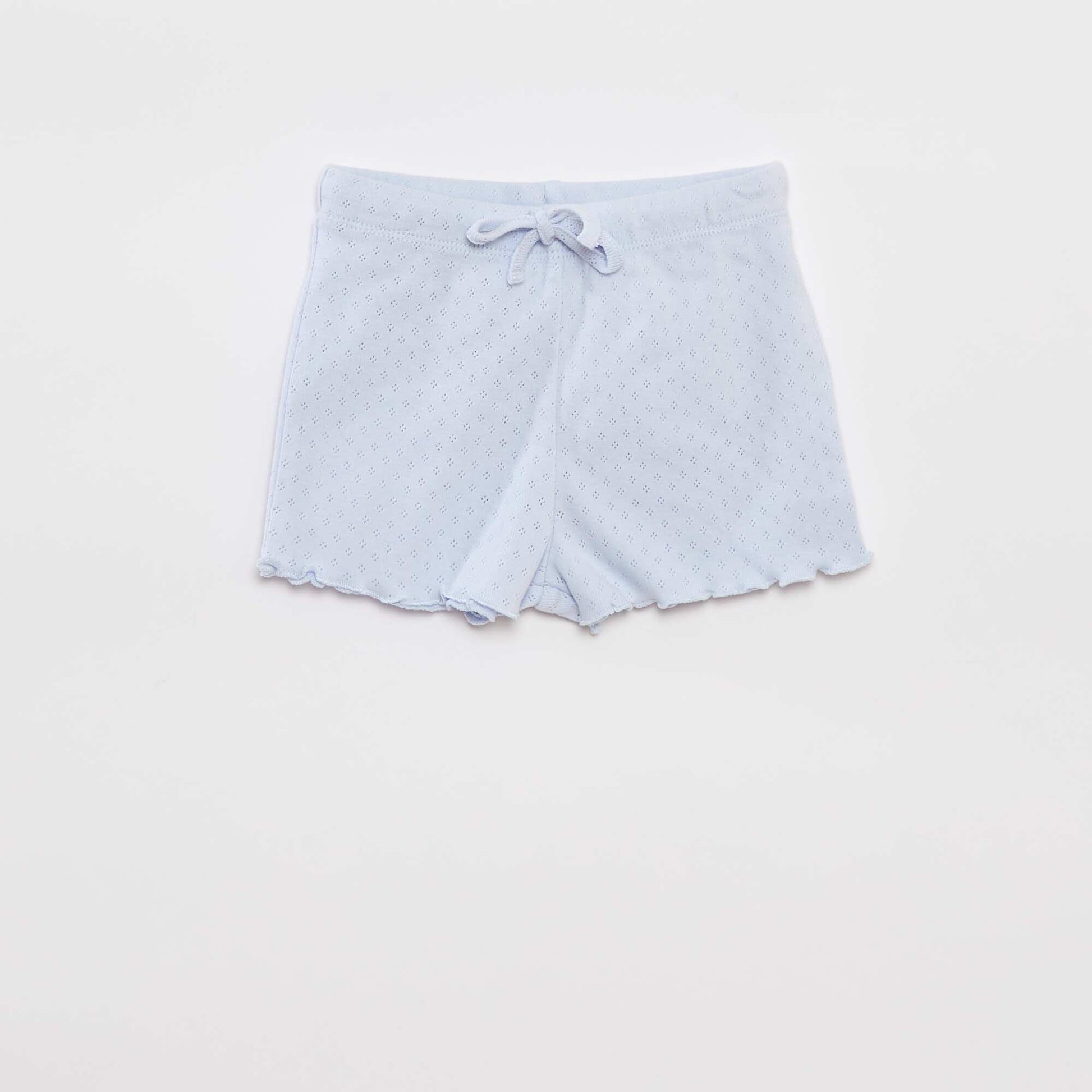 Pointelle T-shirt + shorts pyjamas - 2-piece set BLUE