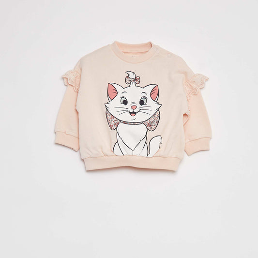 Disney Marie sweatshirt with ruffles on the sleeves PINK