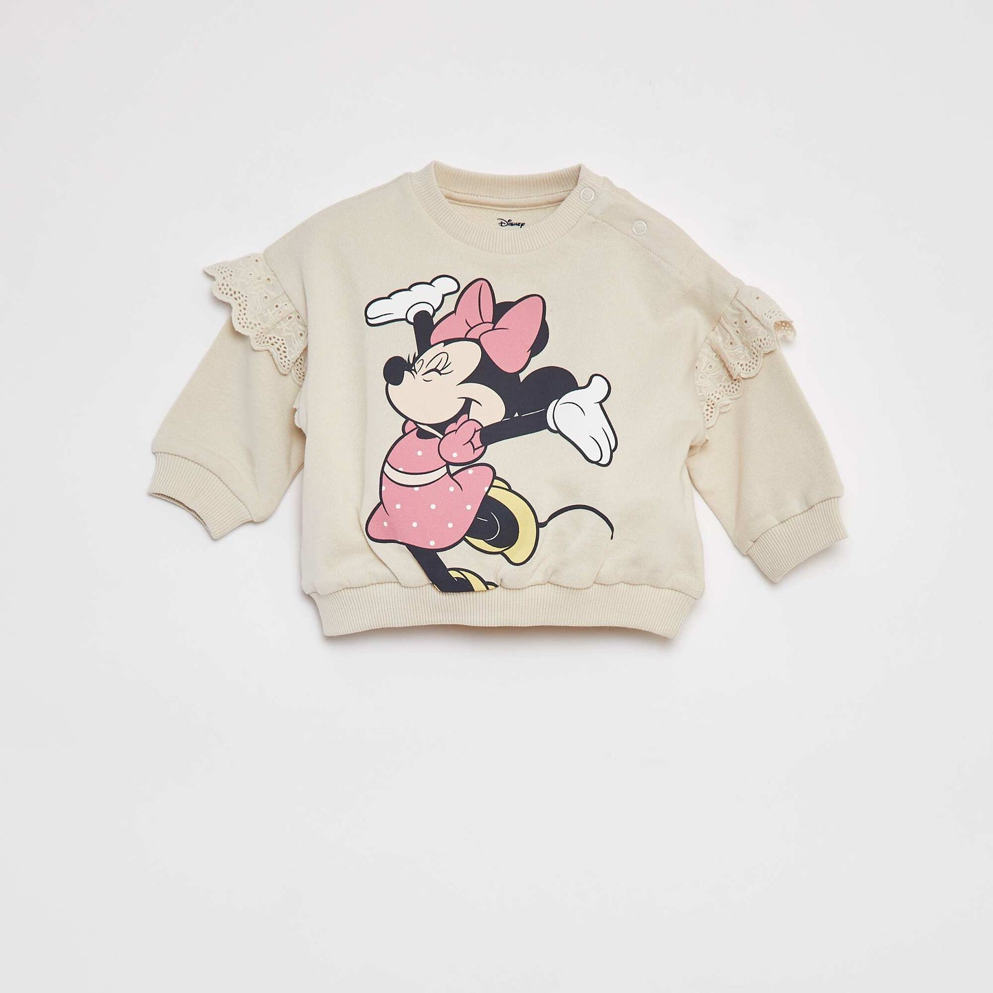 Disney Marie sweatshirt with ruffles on the sleeves WHITE