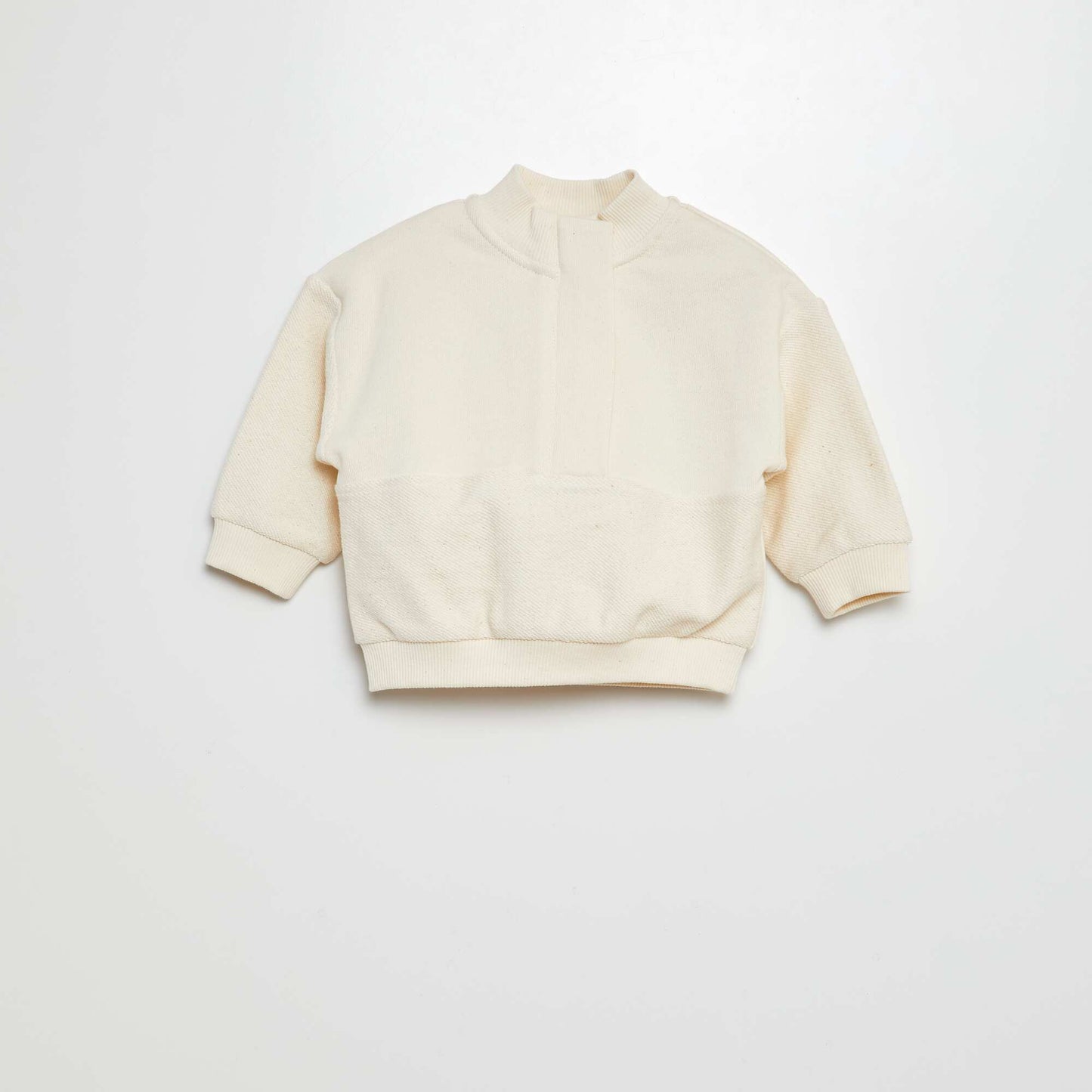 French terry zip-up sweatshirt WHITE