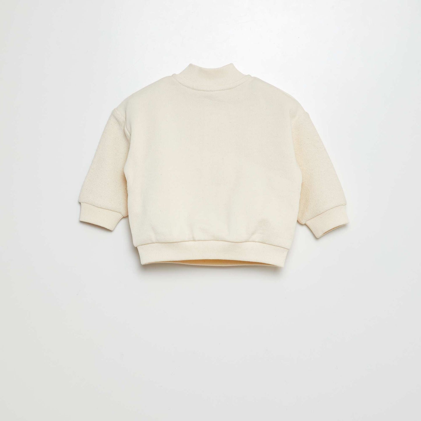 French terry zip-up sweatshirt WHITE