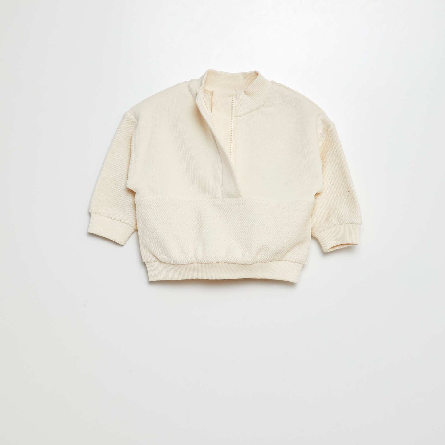 French terry zip-up sweatshirt WHITE