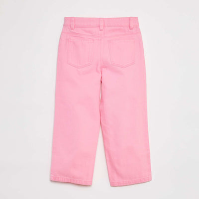 Cropped denim trousers PINK