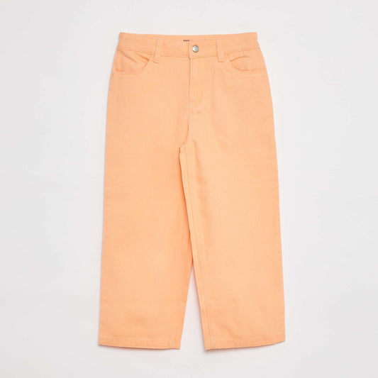 Cropped denim trousers ORANGE