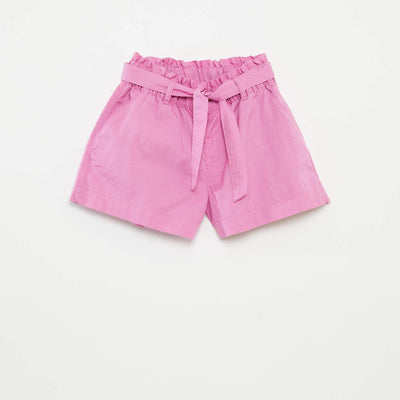 Paperbag shorts with belt PINK