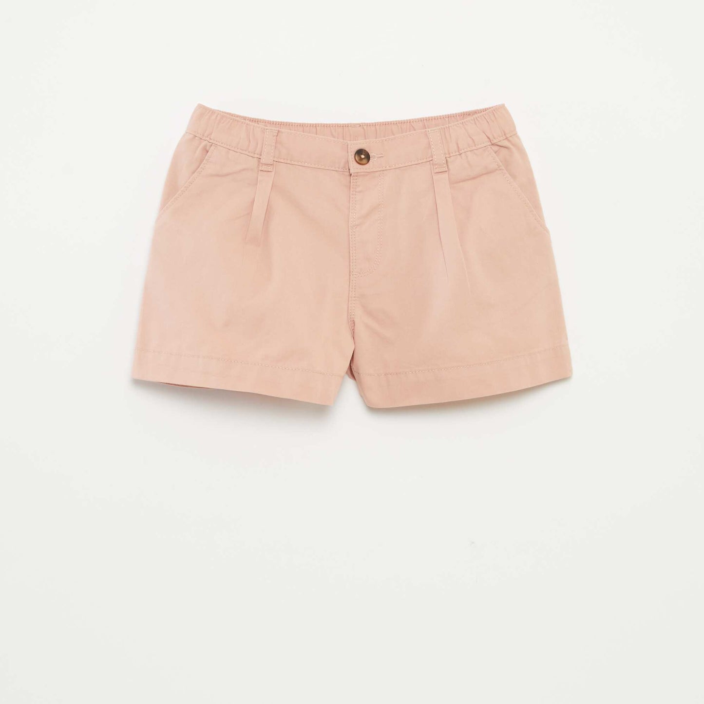 Plain shorts with adjustable waist PINK