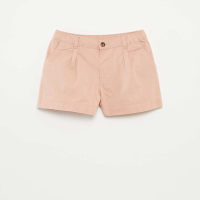 Plain shorts with adjustable waist PINK