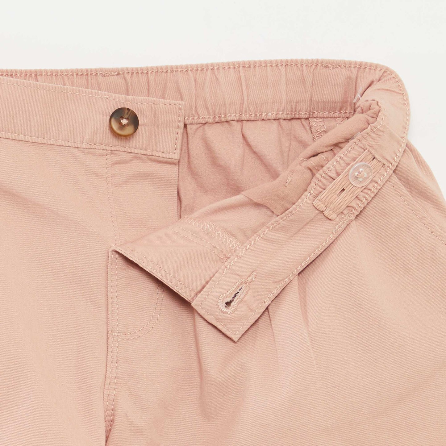 Plain shorts with adjustable waist PINK