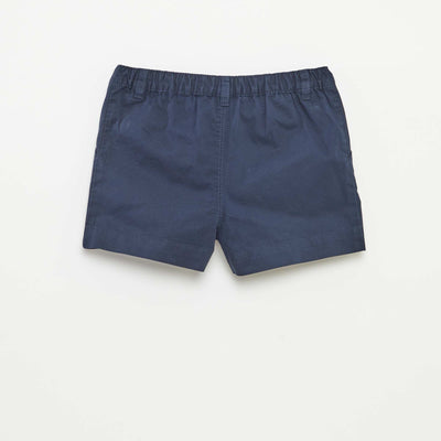 Plain shorts with adjustable waist BLUE