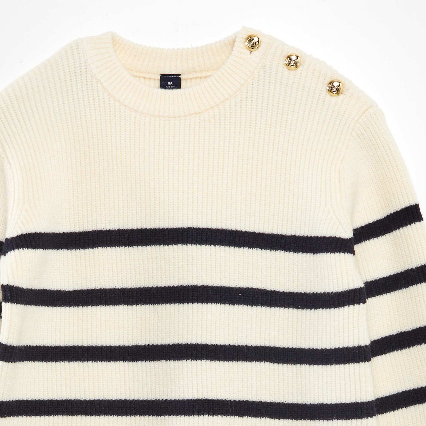 Breton sweater dress WHITE