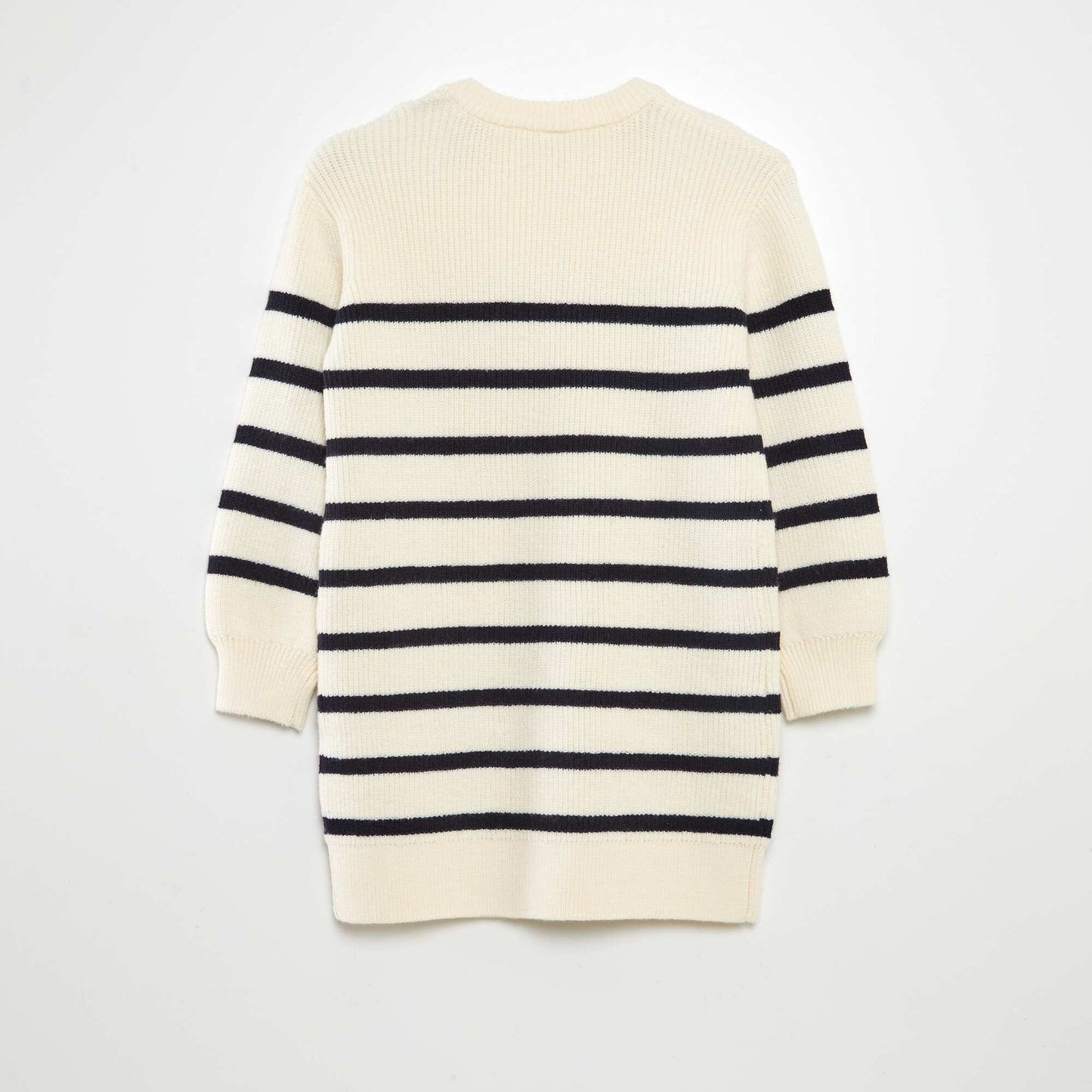 Breton sweater dress WHITE