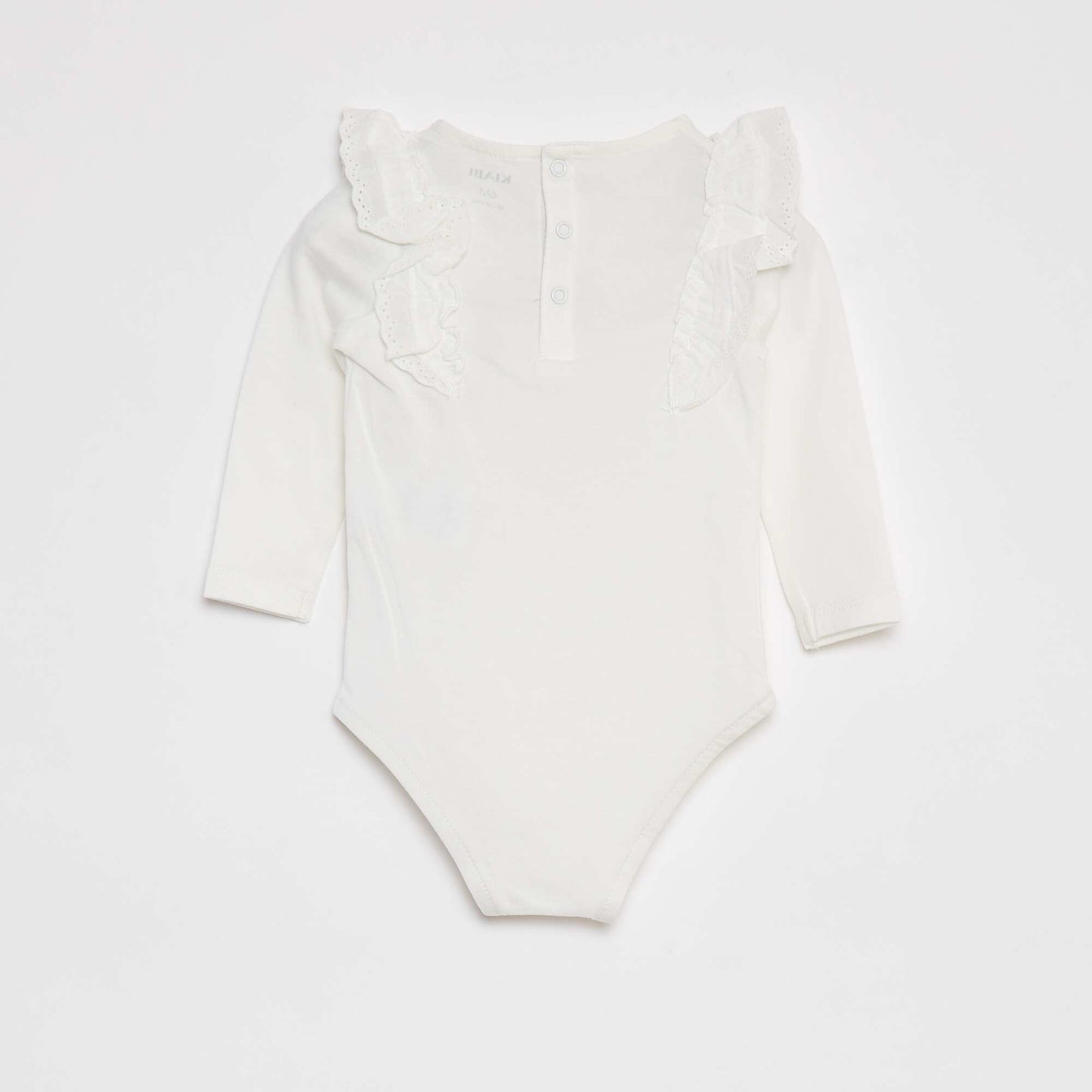 Embroidered cotton bodysuit WHITE