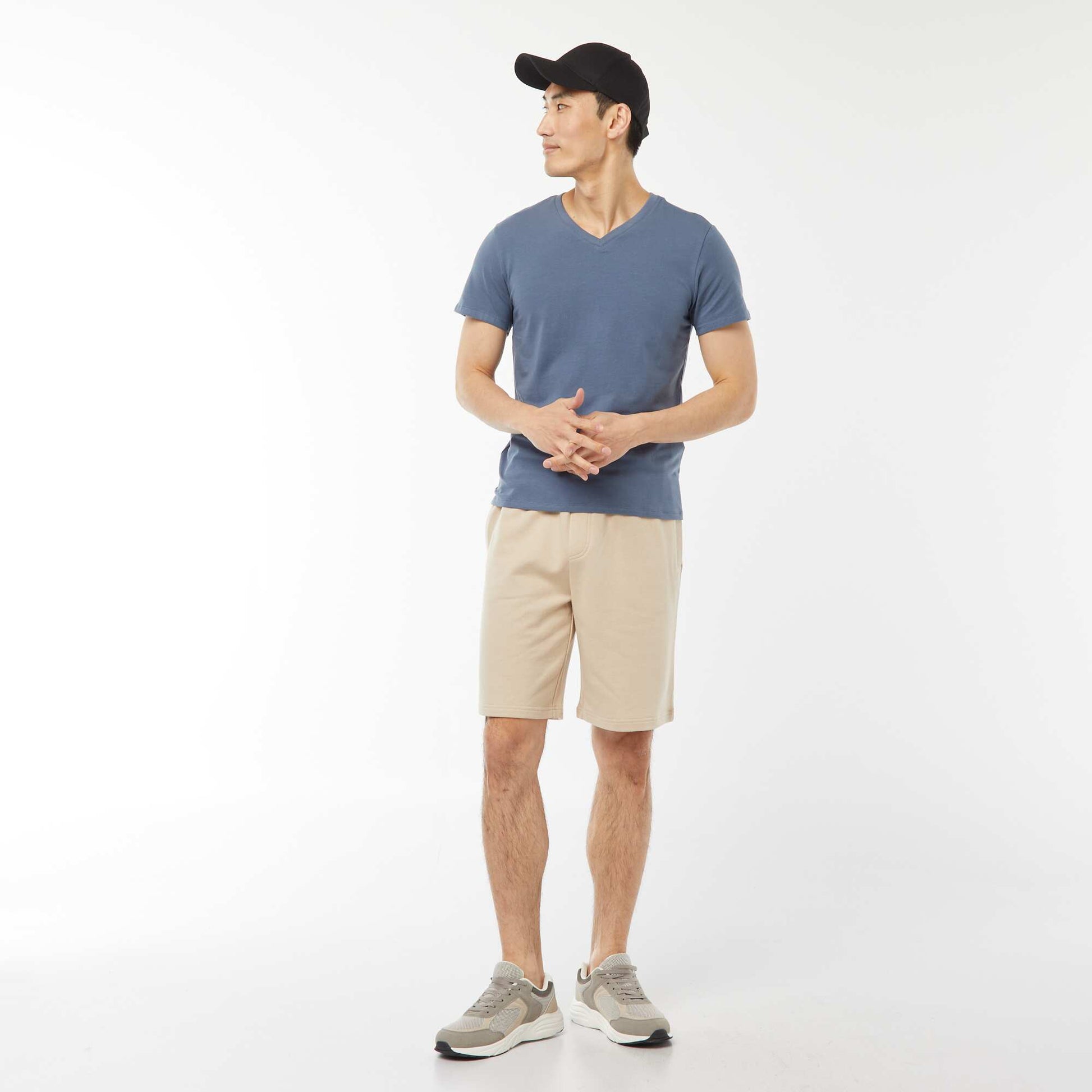 Stretch regular T-shirt BLUE