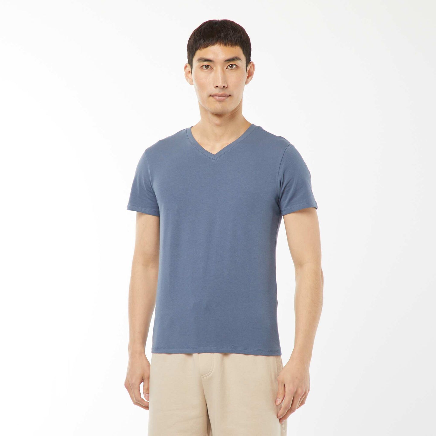 Stretch regular T-shirt BLUE